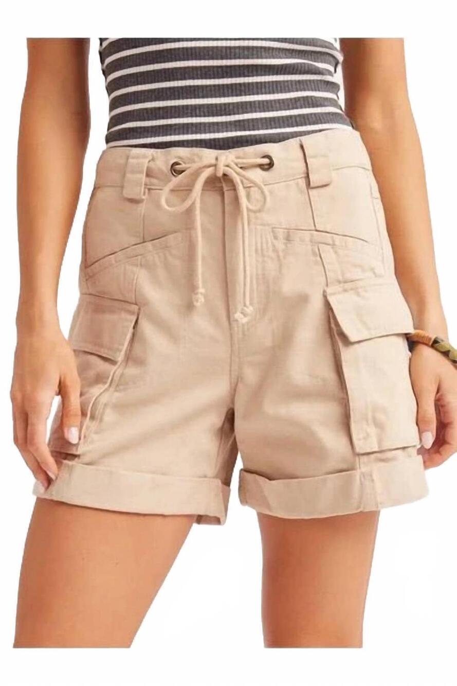 NEW BLUIVY wander cotton cargo shorts in sand